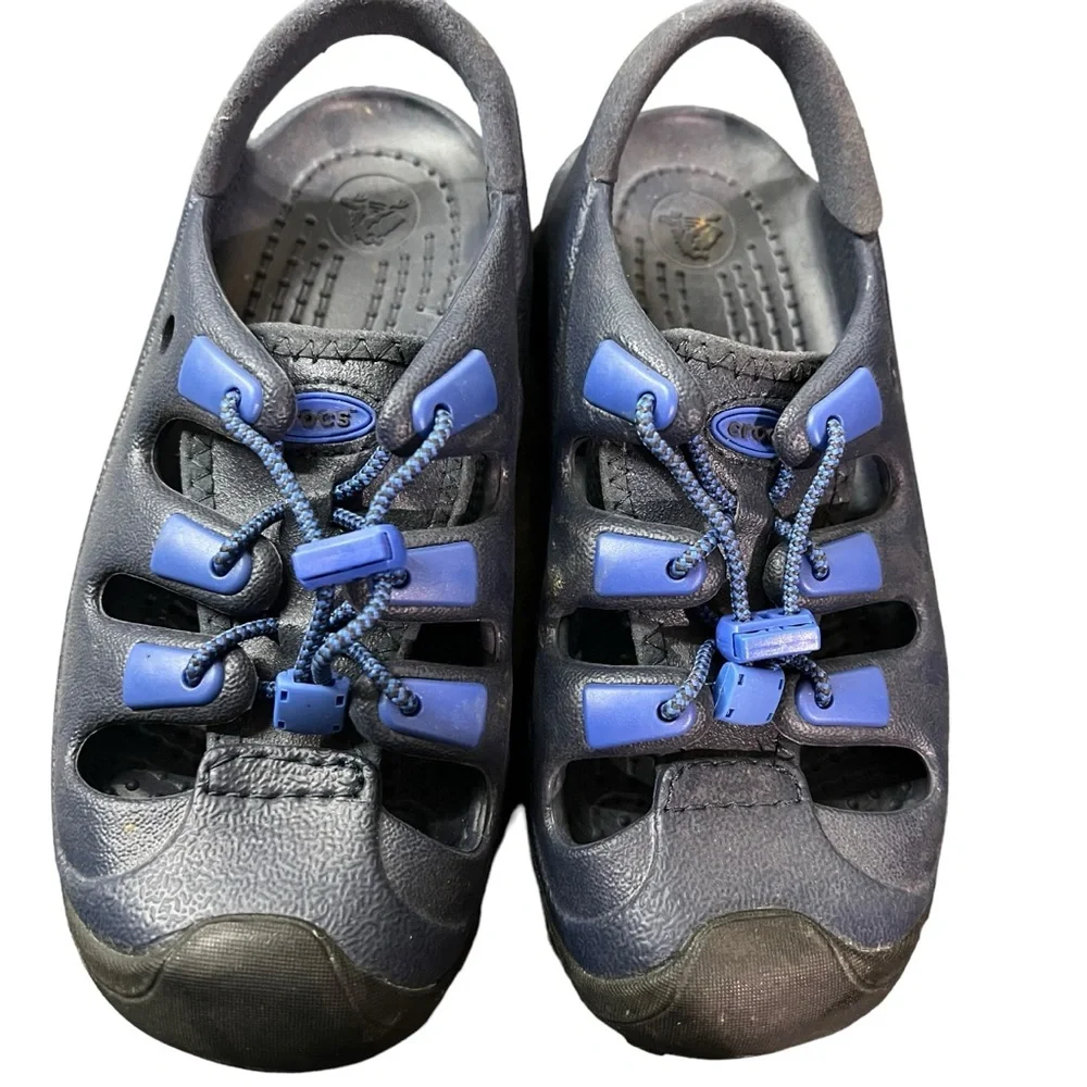 CROCS Trail Blazer Blue Outdoors Close toe water sandal Kids Size 2‎